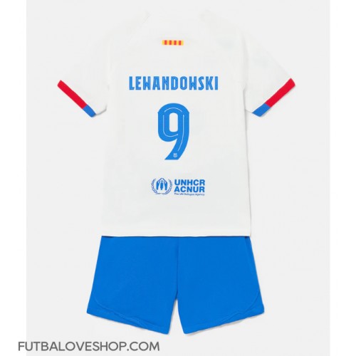 Dres Barcelona Robert Lewandowski #9 Preč pre deti 2023-24 Krátky Rukáv (+ trenírky)